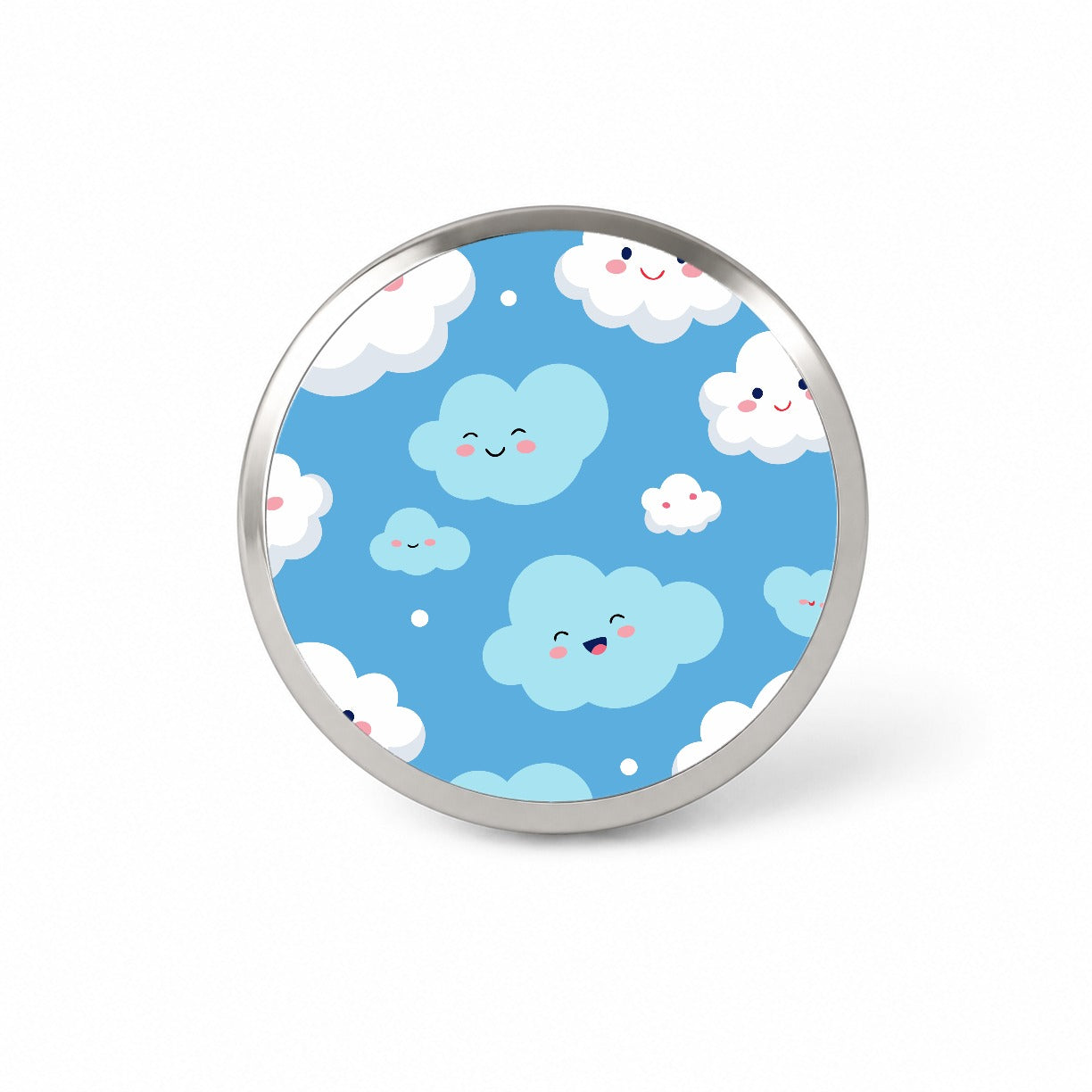 Clouds Happy Smiling Cute Pattern Novelty Hat Backpack Lapel Pin