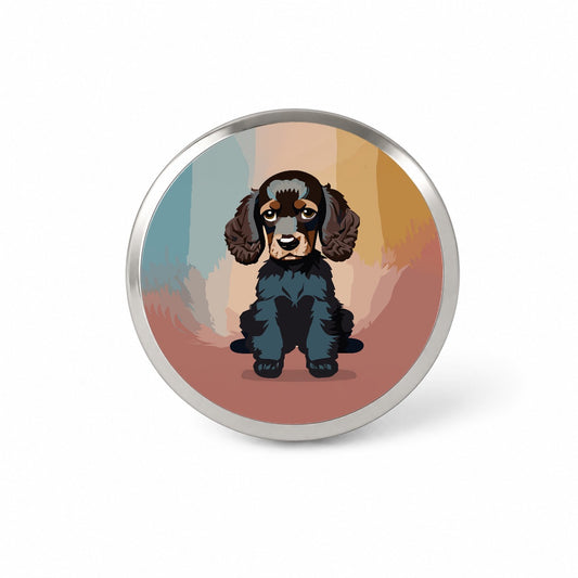 Cocker Spaniel Dark Sitting Novelty Hat Backpack Lapel Pin
