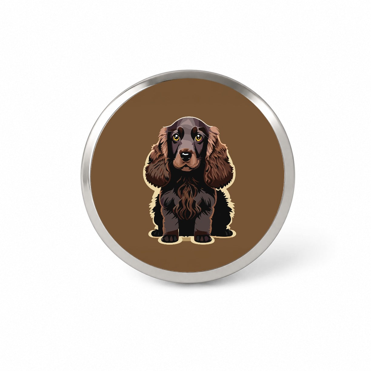 Cocker Spaniel Dark Standing Novelty Hat Backpack Lapel Pin