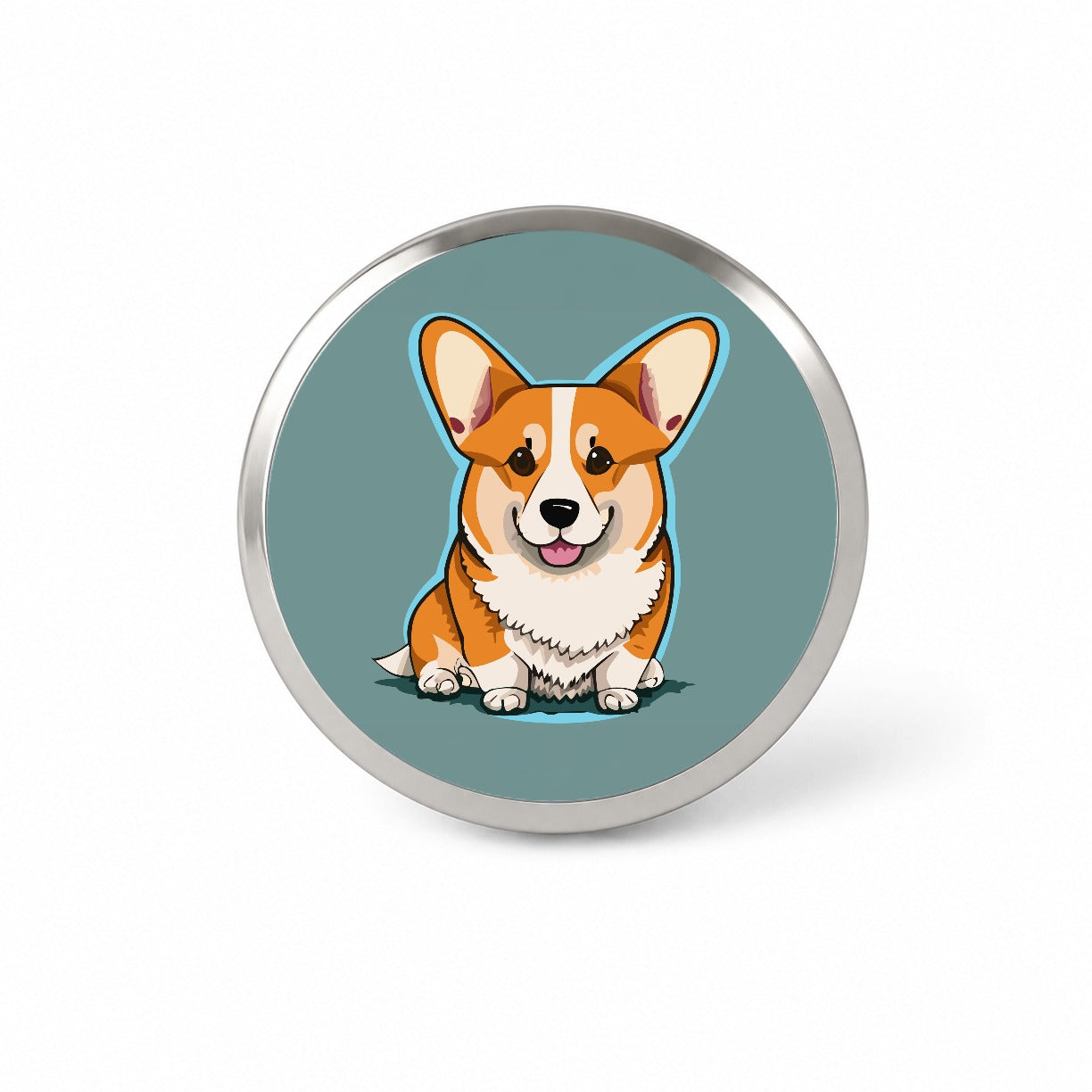 Corgi Dog Sitting Novelty Hat Backpack Lapel Pin