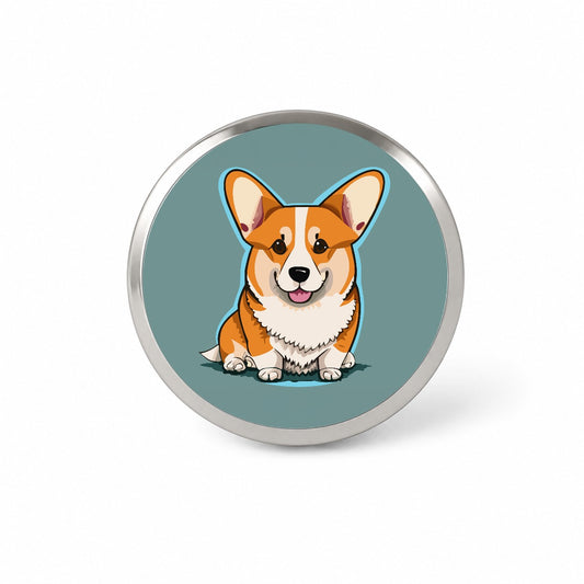Corgi Dog Sitting Novelty Hat Backpack Lapel Pin