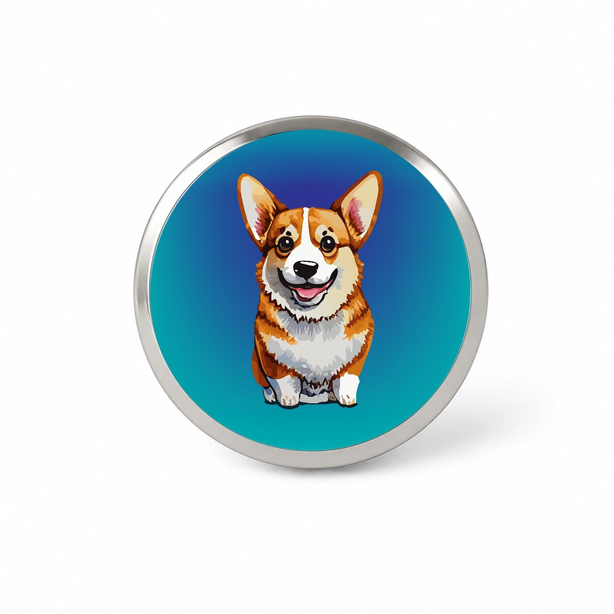 Corgi Dog Watercolor Happy Novelty Hat Backpack Lapel Pin