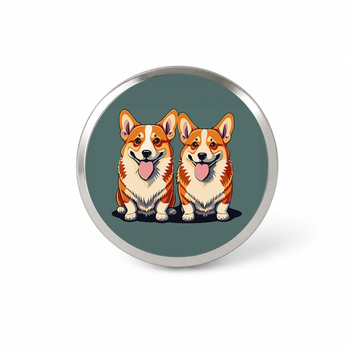 Corgis Dog Friends Brother Sister Two 2 Novelty Hat Backpack Lapel Pin