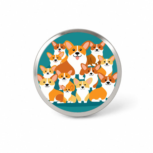 Corgis Dogs Oodles Novelty Hat Backpack Lapel Pin