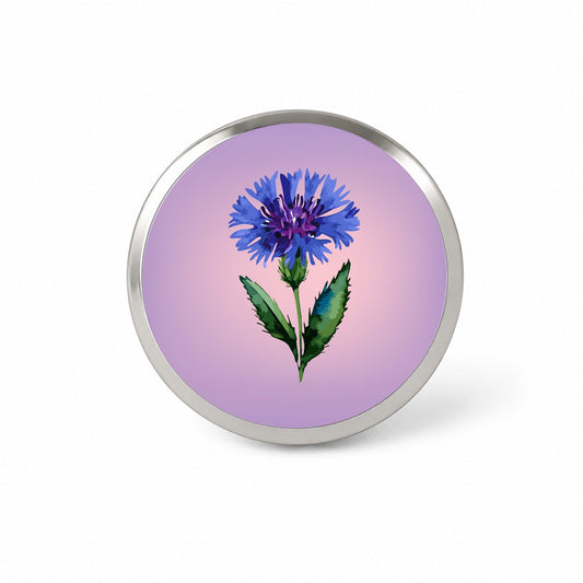 Cornflower Bachelors Buttons Flowers Blue Novelty Hat Backpack Lapel Pin