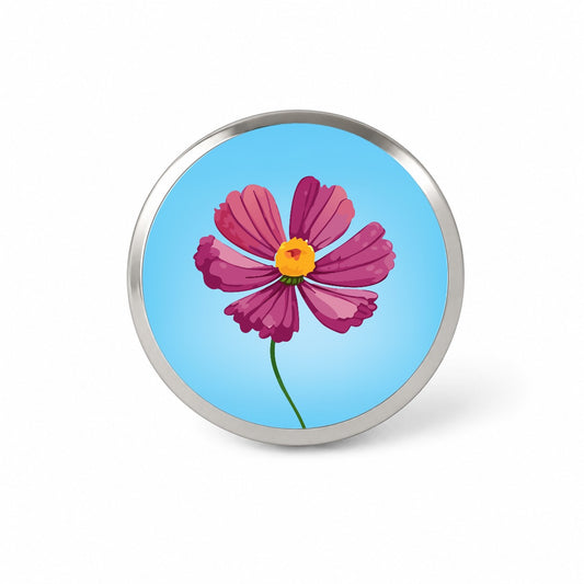 Cosmos Flower Pink Novelty Hat Backpack Lapel Pin