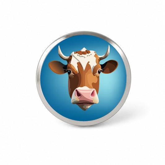 Cow Face Funny Novelty Hat Backpack Lapel Pin