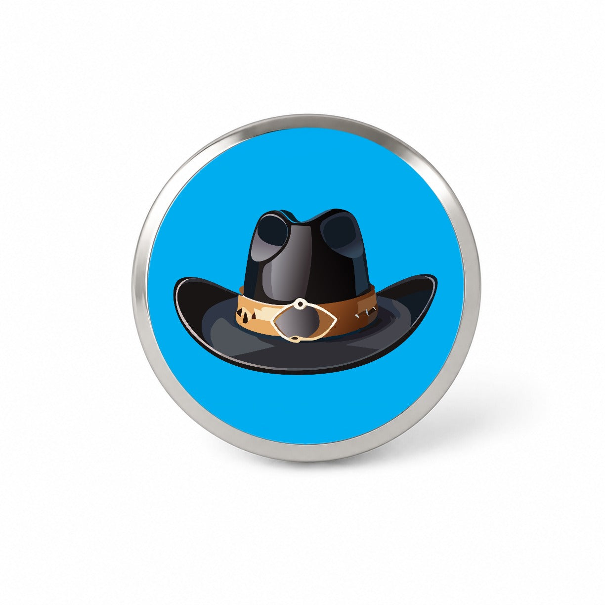 Cowboy Hat Black Western Country Novelty Hat Backpack Lapel Pin