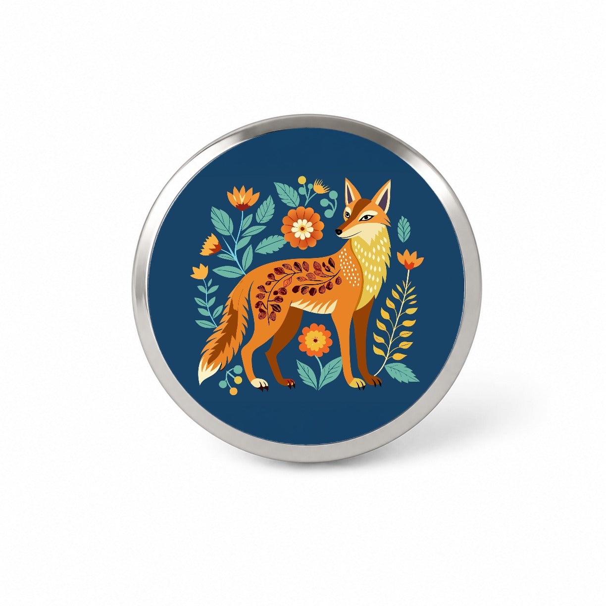Coyote Pretty Floral Flowers Novelty Hat Backpack Lapel Pin