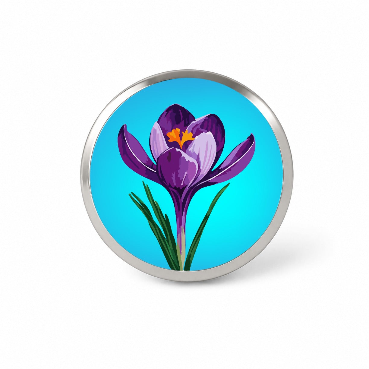 Crocus Flower Purple Watercolor Novelty Hat Backpack Lapel Pin