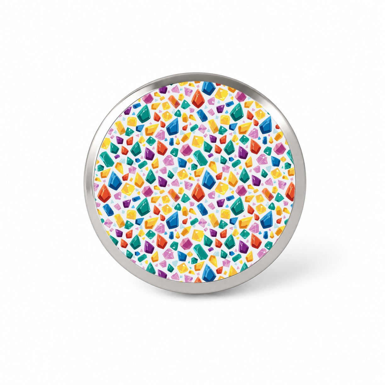 Crystals Gems Gemstones Colorful Pattern Novelty Hat Backpack Lapel Pin