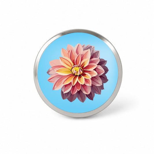 Dahlia Flower Watercolor Novelty Hat Backpack Lapel Pin