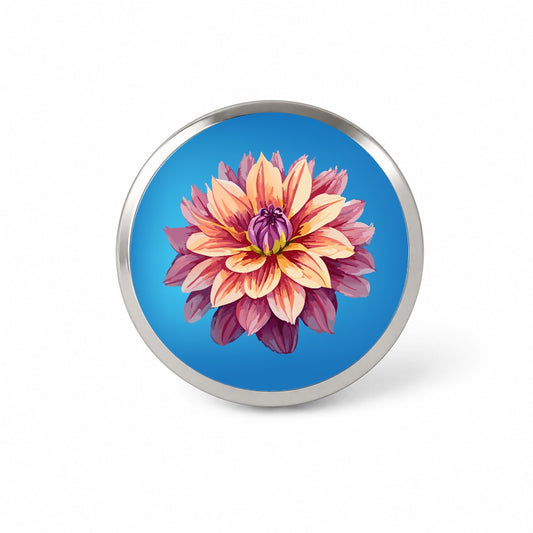Dahlia Flower Novelty Hat Backpack Lapel Pin