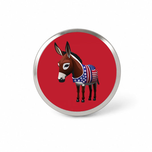 Democrat Donkey Patriotic Liberal Vote Novelty Hat Backpack Lapel Pin