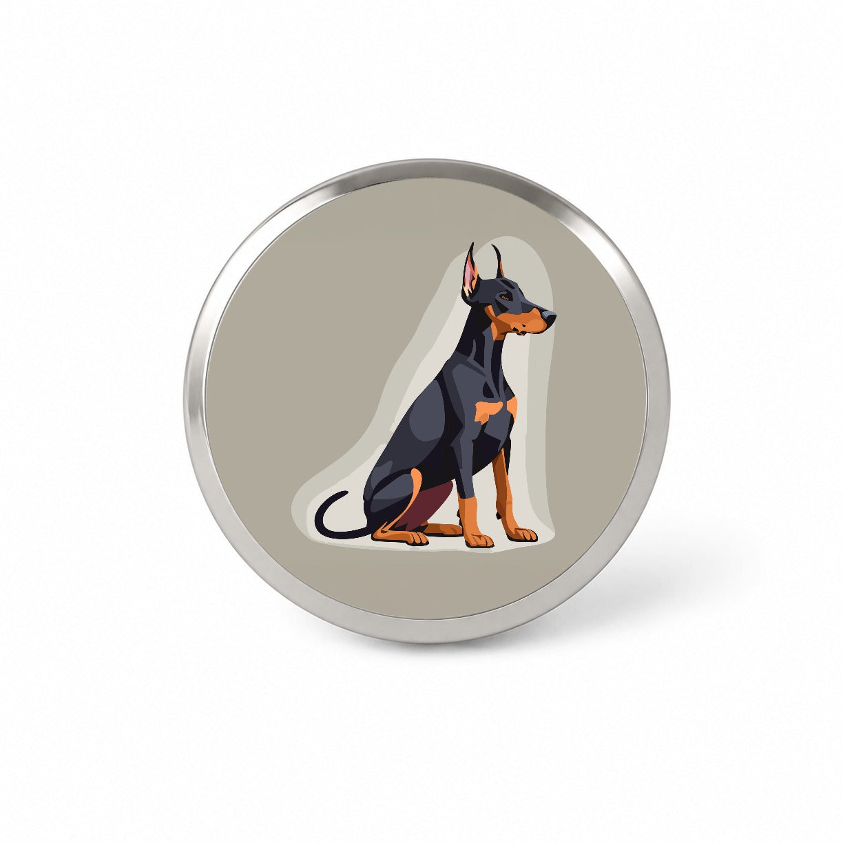 Doberman Dog Sitting Novelty Hat Backpack Lapel Pin