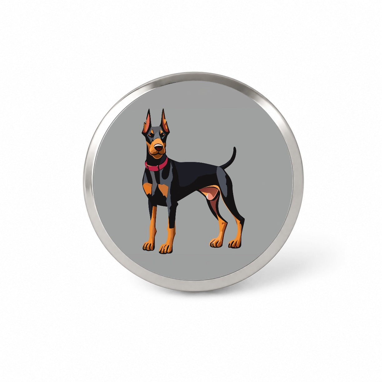 Doberman Dog Standing Novelty Hat Backpack Lapel Pin