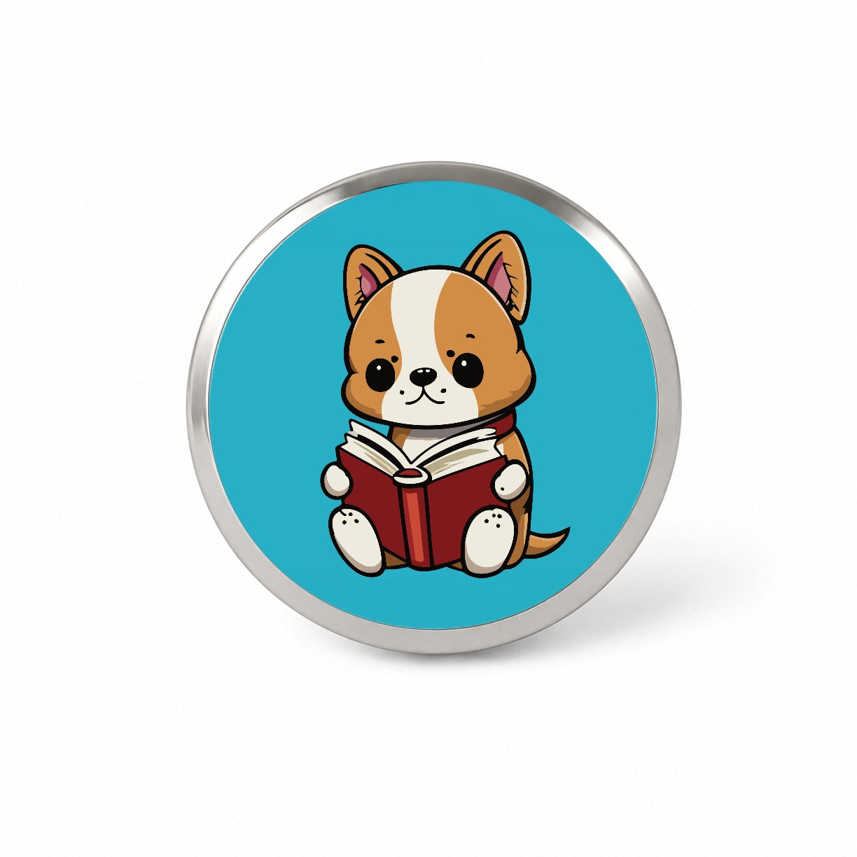 Dog Reading Book Novelty Hat Backpack Lapel Pin
