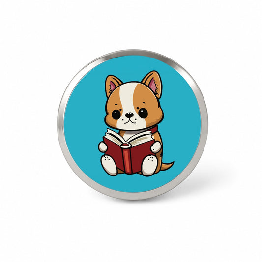 Dog Reading Book Novelty Hat Backpack Lapel Pin
