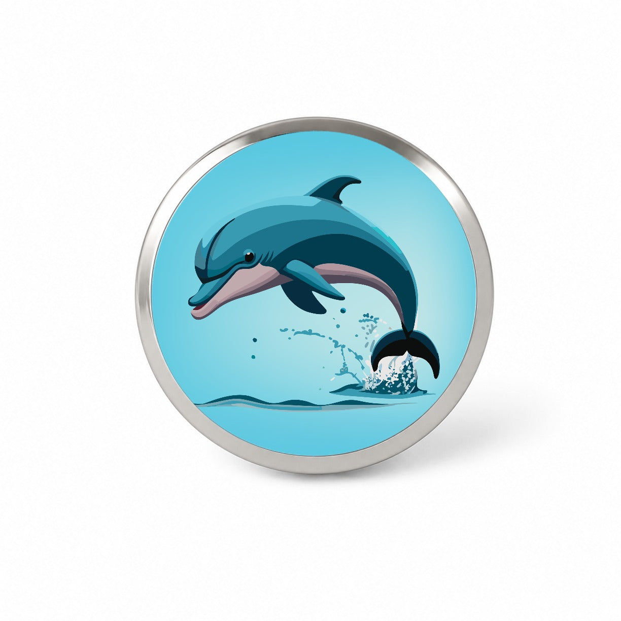 Dolphin Jumping Out of Water Novelty Hat Backpack Lapel Pin