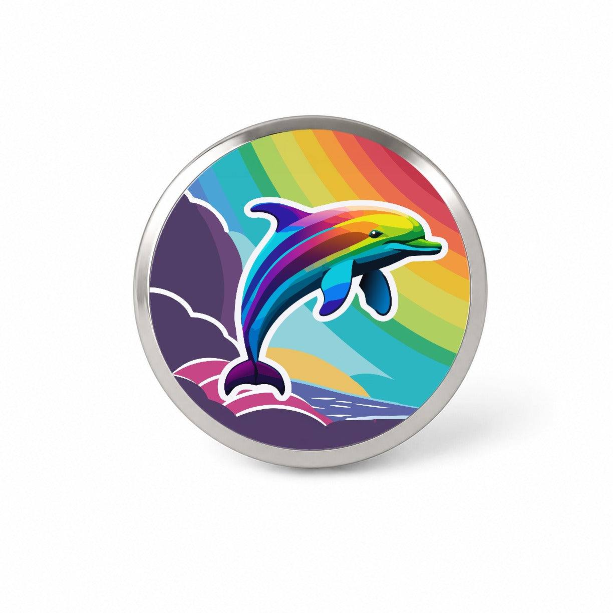 Dolphin Rainbow Cute Novelty Hat Backpack Lapel Pin