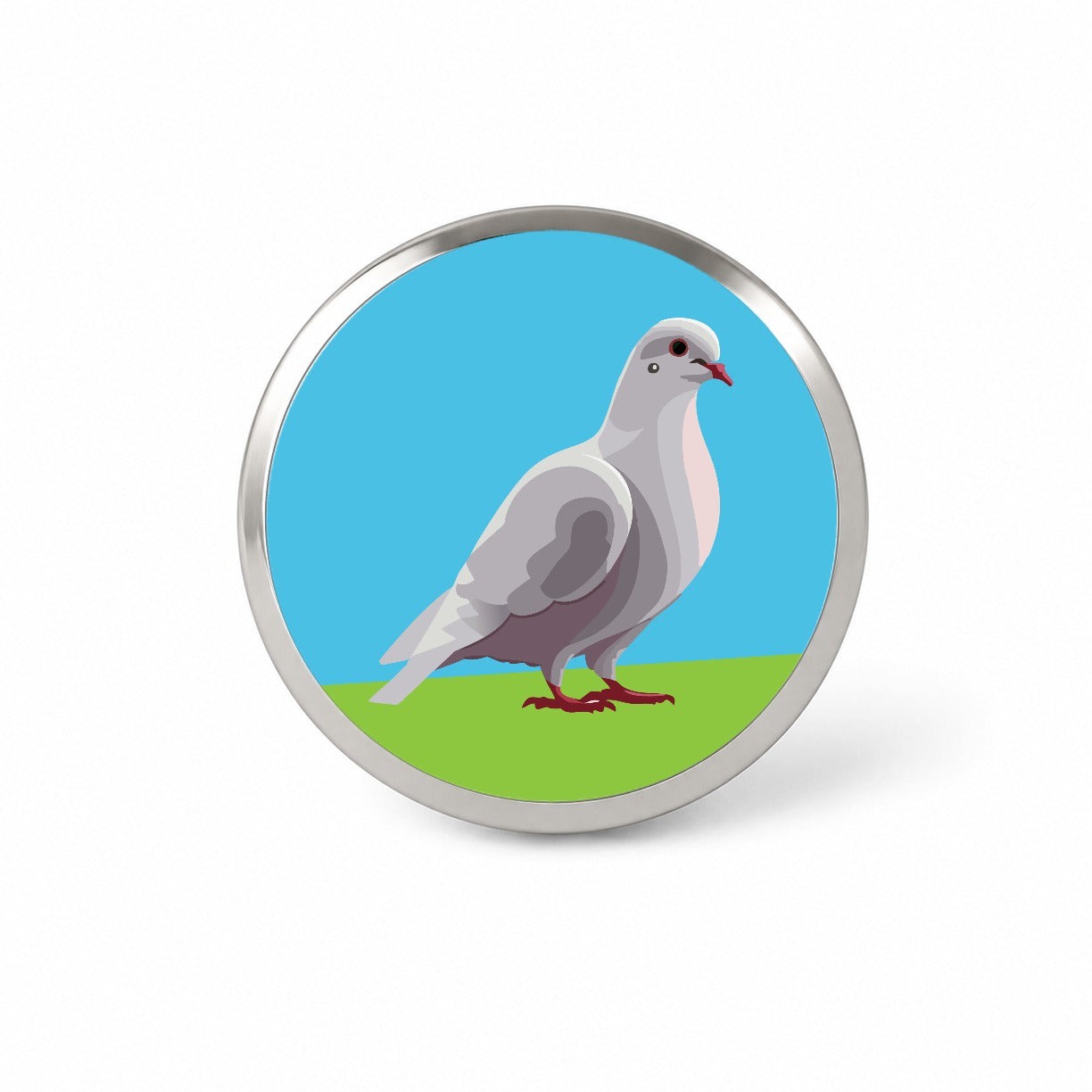 Dove Standing White Novelty Hat Backpack Lapel Pin