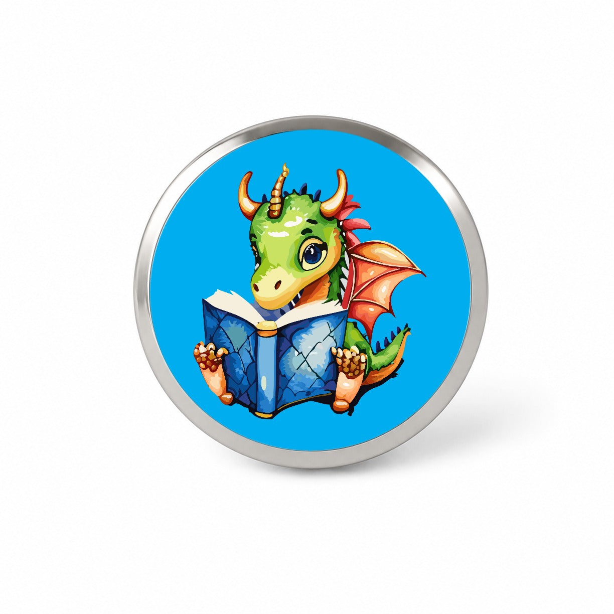 Dragon Reading Book Reader Novelty Hat Backpack Lapel Pin