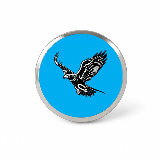 Eagle Flying Black White Novelty Hat Backpack Lapel Pin
