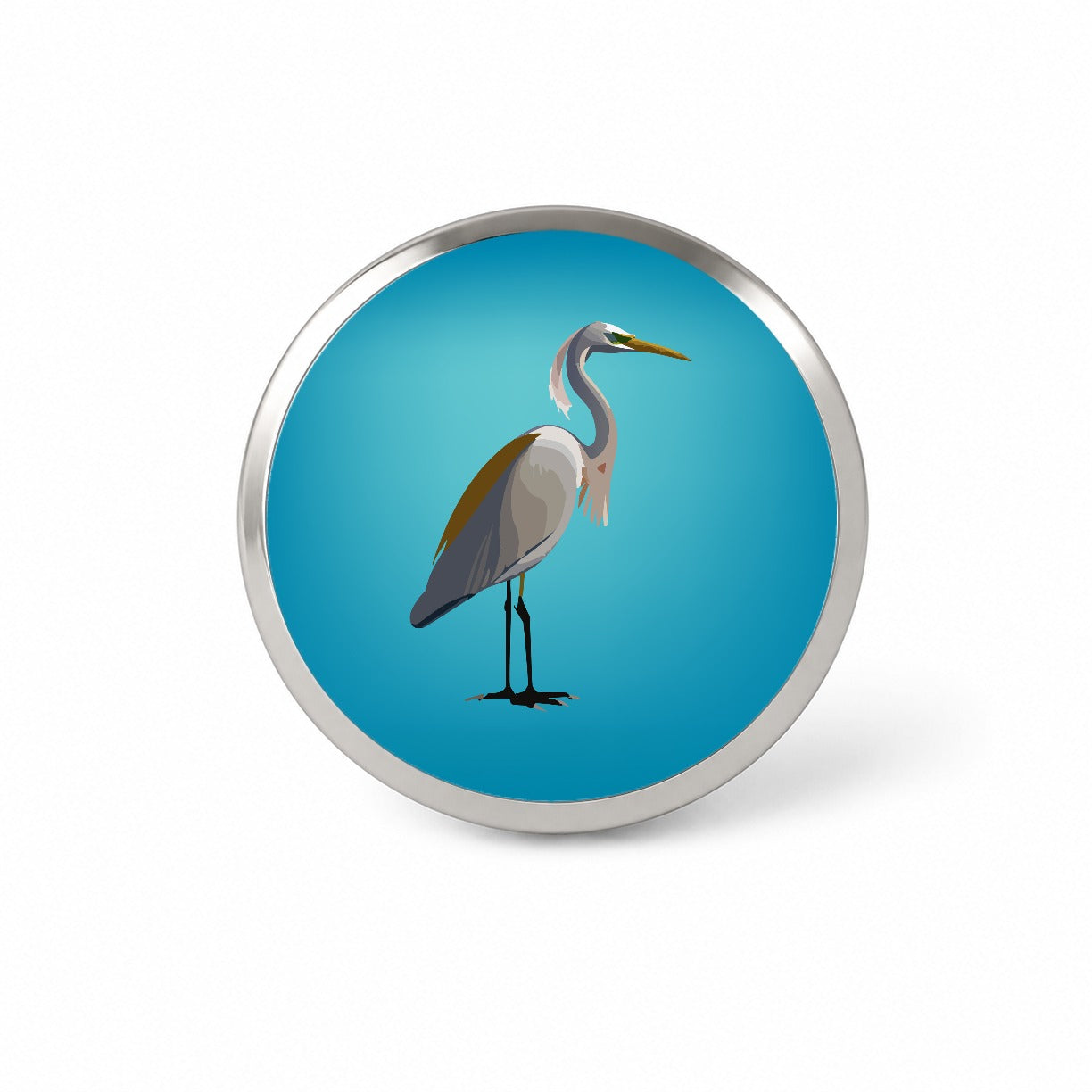 Egret Heron Bird Profile Novelty Hat Backpack Lapel Pin