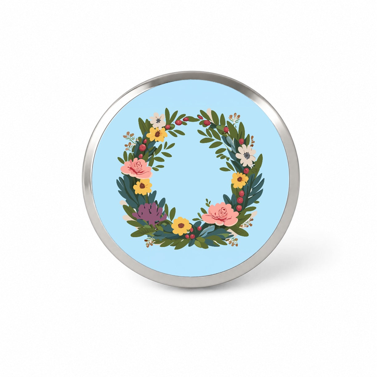 Floral Wreath Flowers Spring Wedding Novelty Hat Backpack Lapel Pin