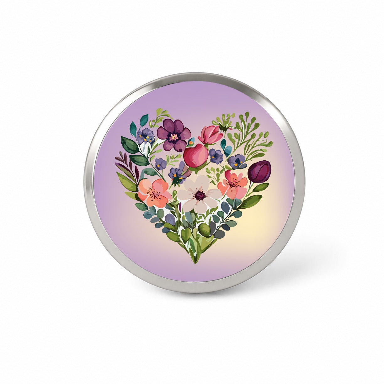 Flower Heart Floral Elegant Wedding Novelty Hat Backpack Lapel Pin