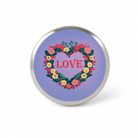 Flower Heart Love Wreath Floral Wedding Beautiful Novelty Hat Backpack Lapel Pin