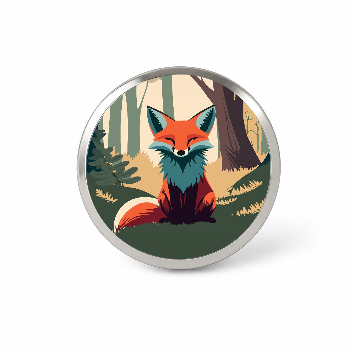 Fox in Forest Woodland Wilderness Novelty Hat Backpack Lapel Pin