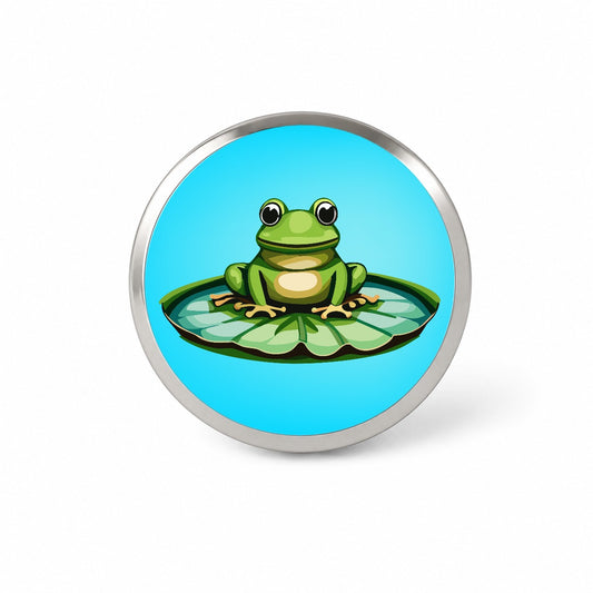 Frog on LiIy Pad Novelty Hat Backpack Lapel Pin