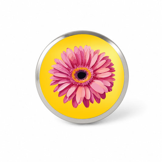 Gerbera Daisy Flower Pink Novelty Hat Backpack Lapel Pin