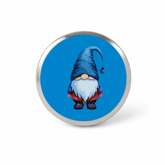 Gnome Standing Blue Hat Novelty Hat Backpack Lapel Pin