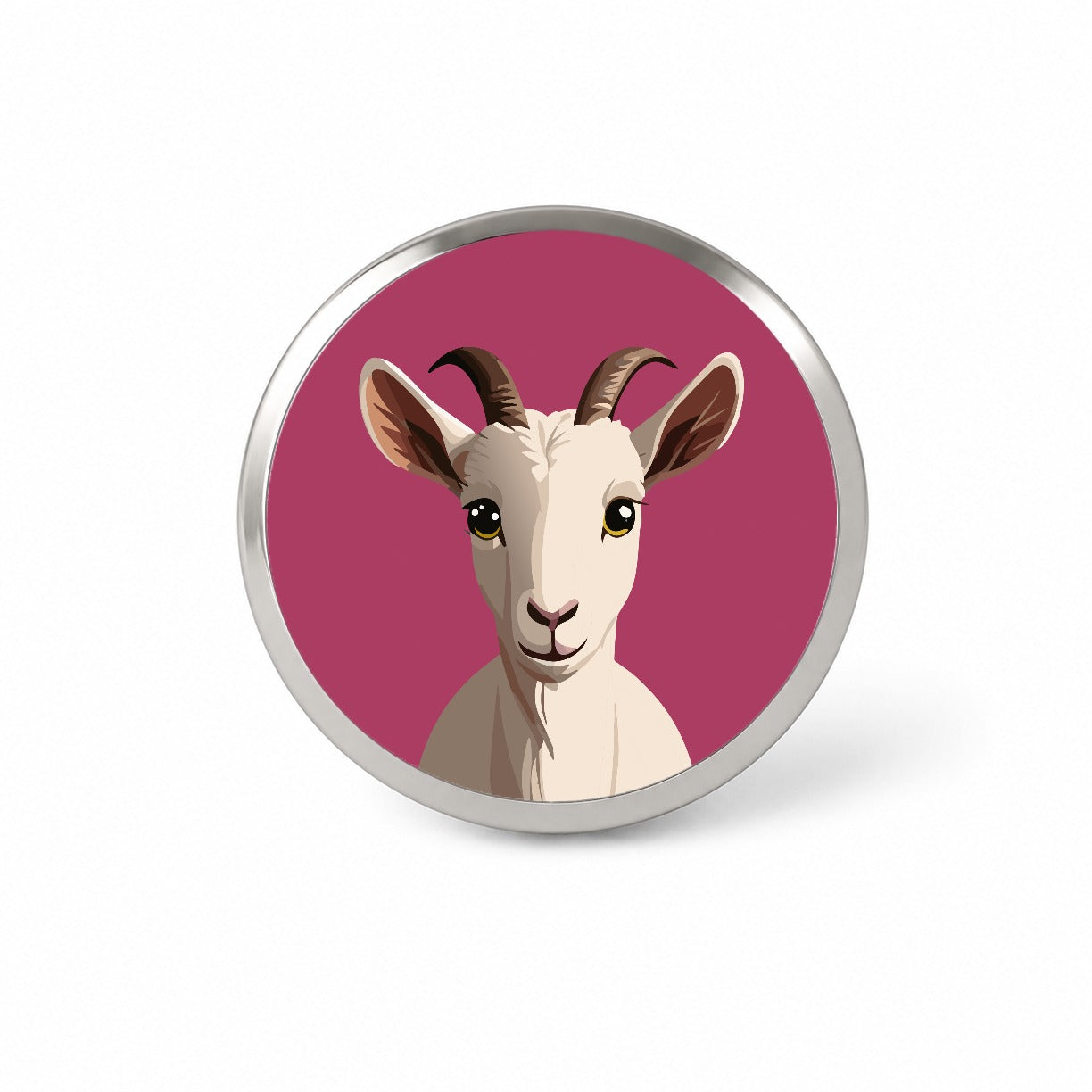 Goat Head Staring Cute Novelty Hat Backpack Lapel Pin