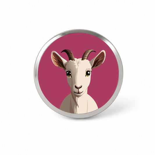 Goat Head Staring Cute Novelty Hat Backpack Lapel Pin