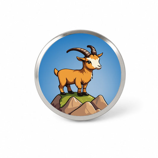 Goat Mountain Cute Novelty Hat Backpack Lapel Pin