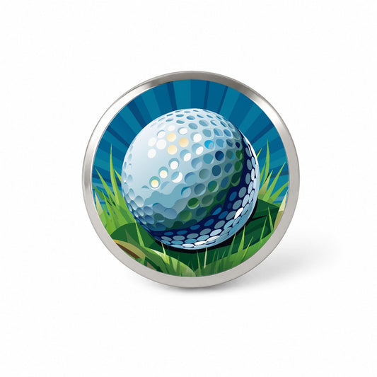 Golf Ball on Grass Sport Novelty Hat Backpack Lapel Pin