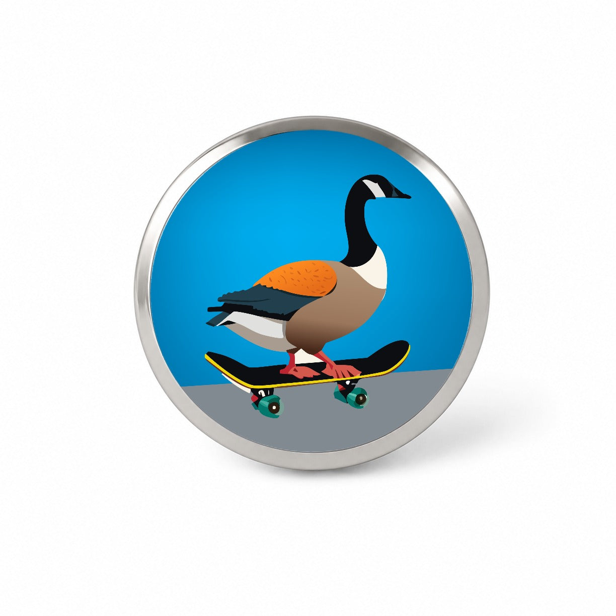 Goose Riding Skateboard Skateboarding Funny Novelty Hat Backpack Lapel Pin