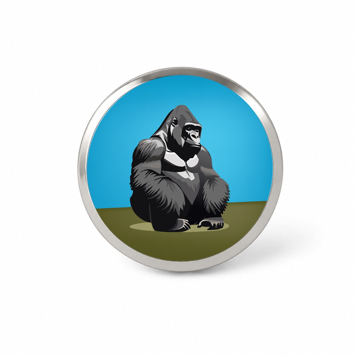 Gorilla Sitting Novelty Hat Backpack Lapel Pin