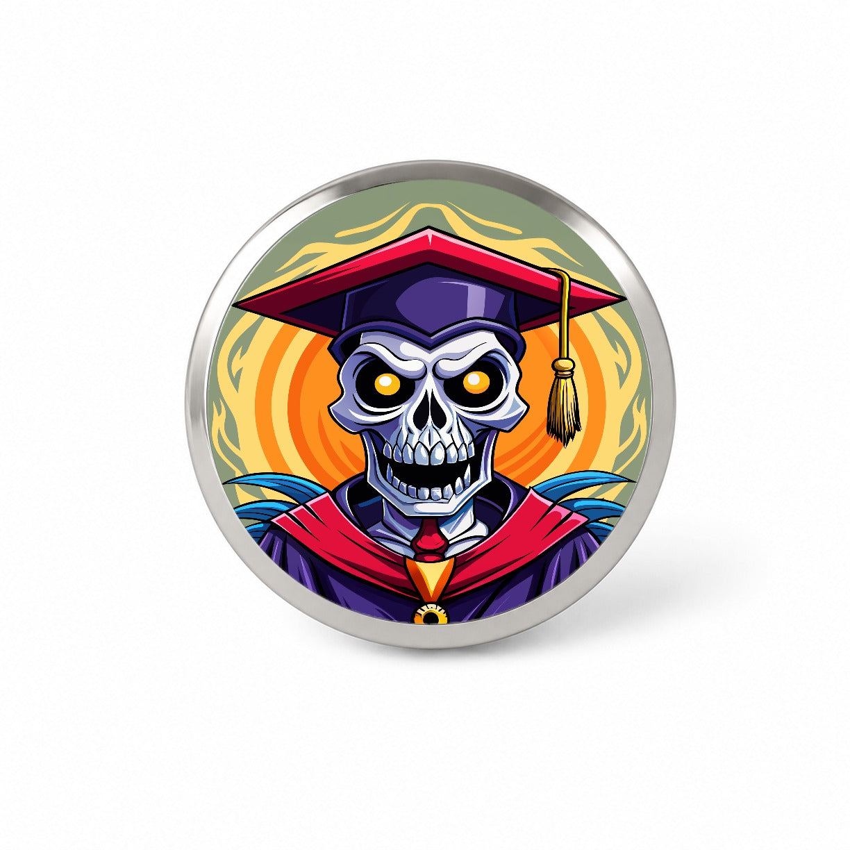 Graduate Skeleton Graduation Scary Novelty Hat Backpack Lapel Pin