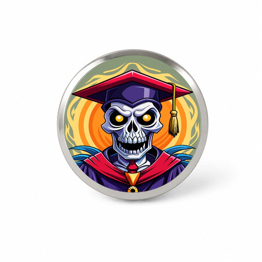 Graduate Skeleton Graduation Scary Novelty Hat Backpack Lapel Pin