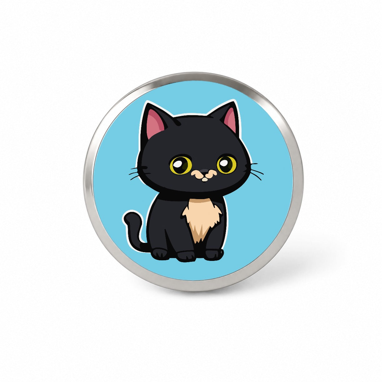 Gray Cat Cute Novelty Hat Backpack Lapel Pin