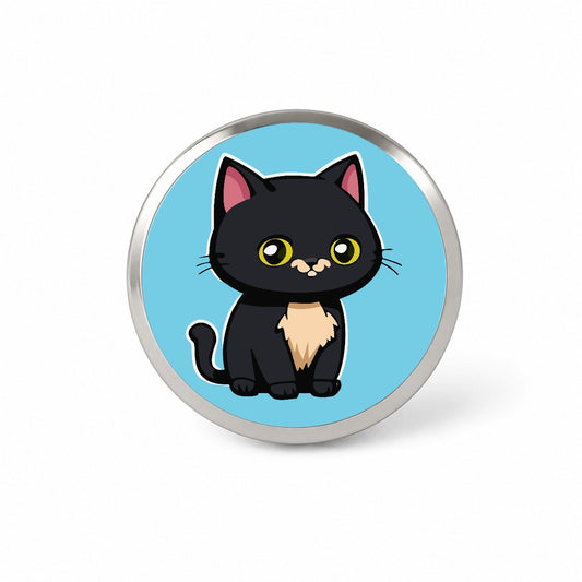 Gray Cat Cute Novelty Hat Backpack Lapel Pin