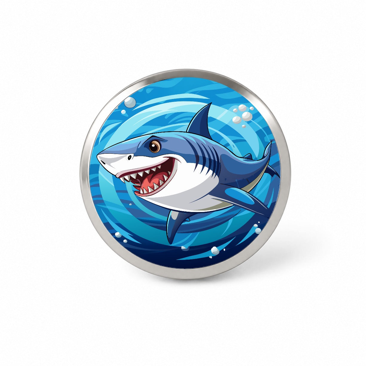 Great White Shark in Ocean Novelty Hat Backpack Lapel Pin