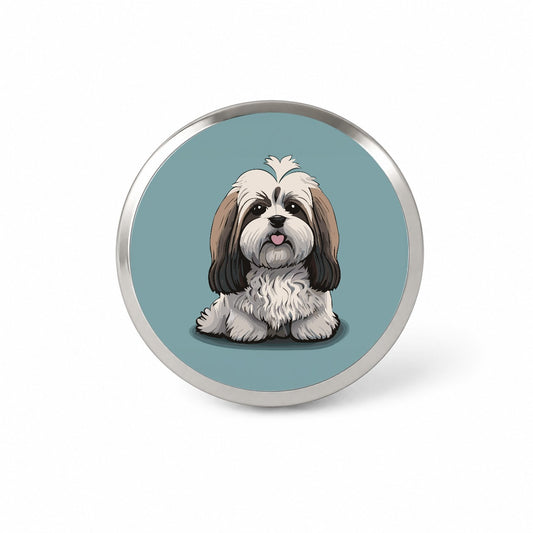 Havanese Dog Sitting Novelty Hat Backpack Lapel Pin