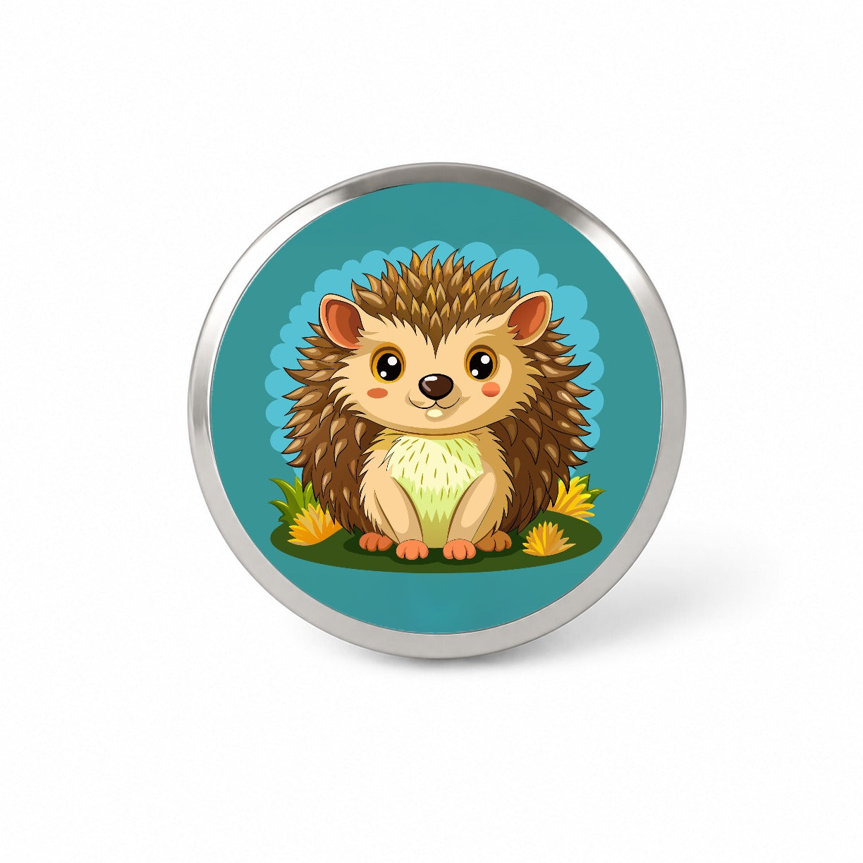 Hedgehog Smiling Cute Novelty Hat Backpack Lapel Pin
