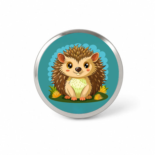 Hedgehog Smiling Cute Novelty Hat Backpack Lapel Pin