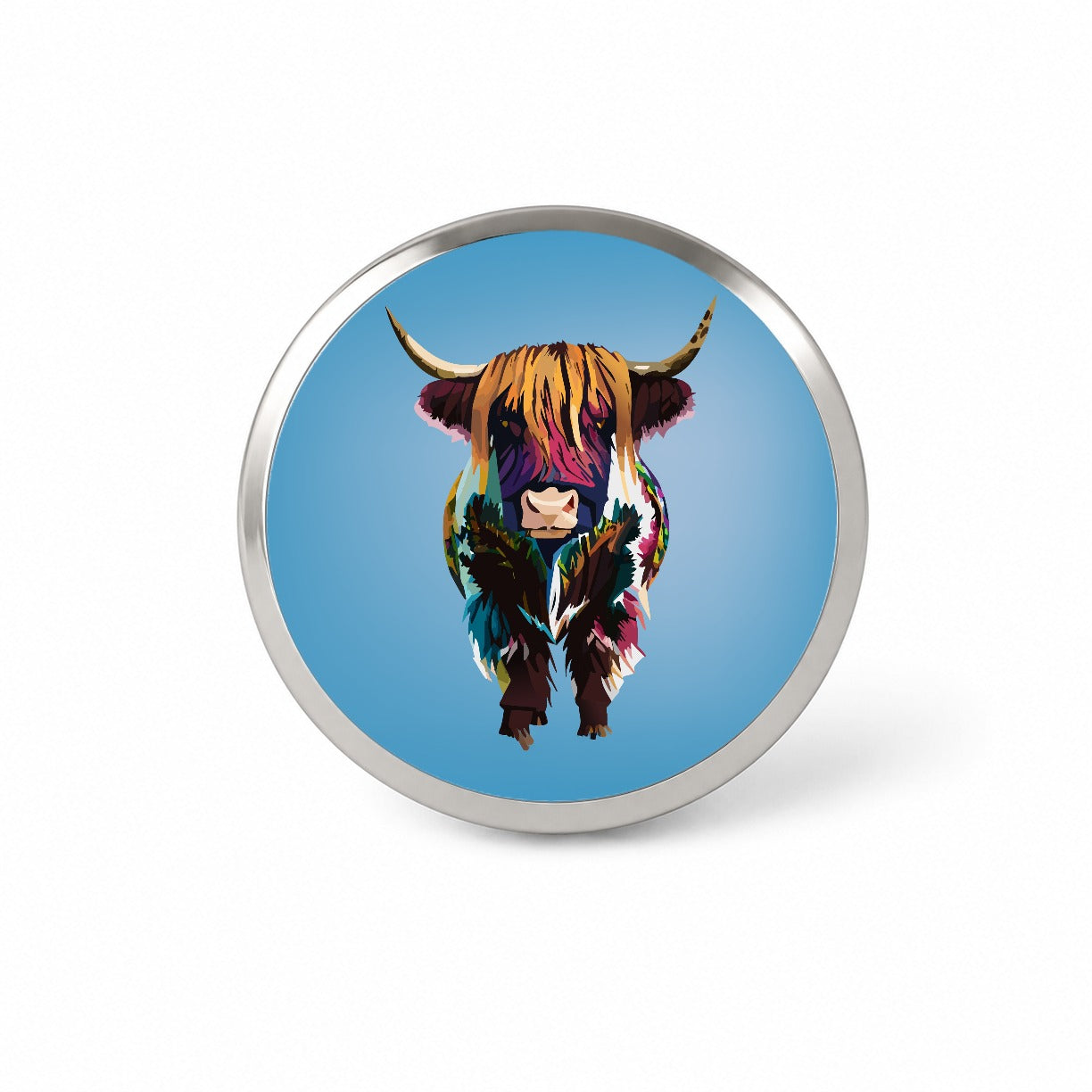 Highland Cow Colorful Novelty Hat Backpack Lapel Pin